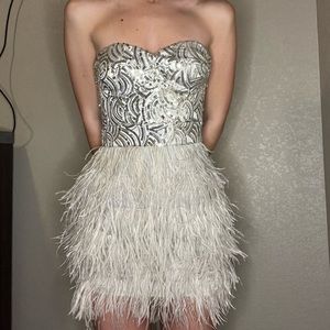 Bebe feather dress